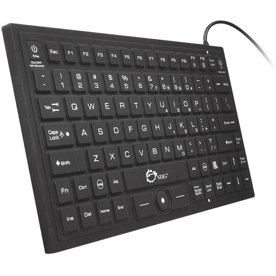 Washable Back-lit Keyboard with Pointing Device SIIG Industrial/Medical Grade